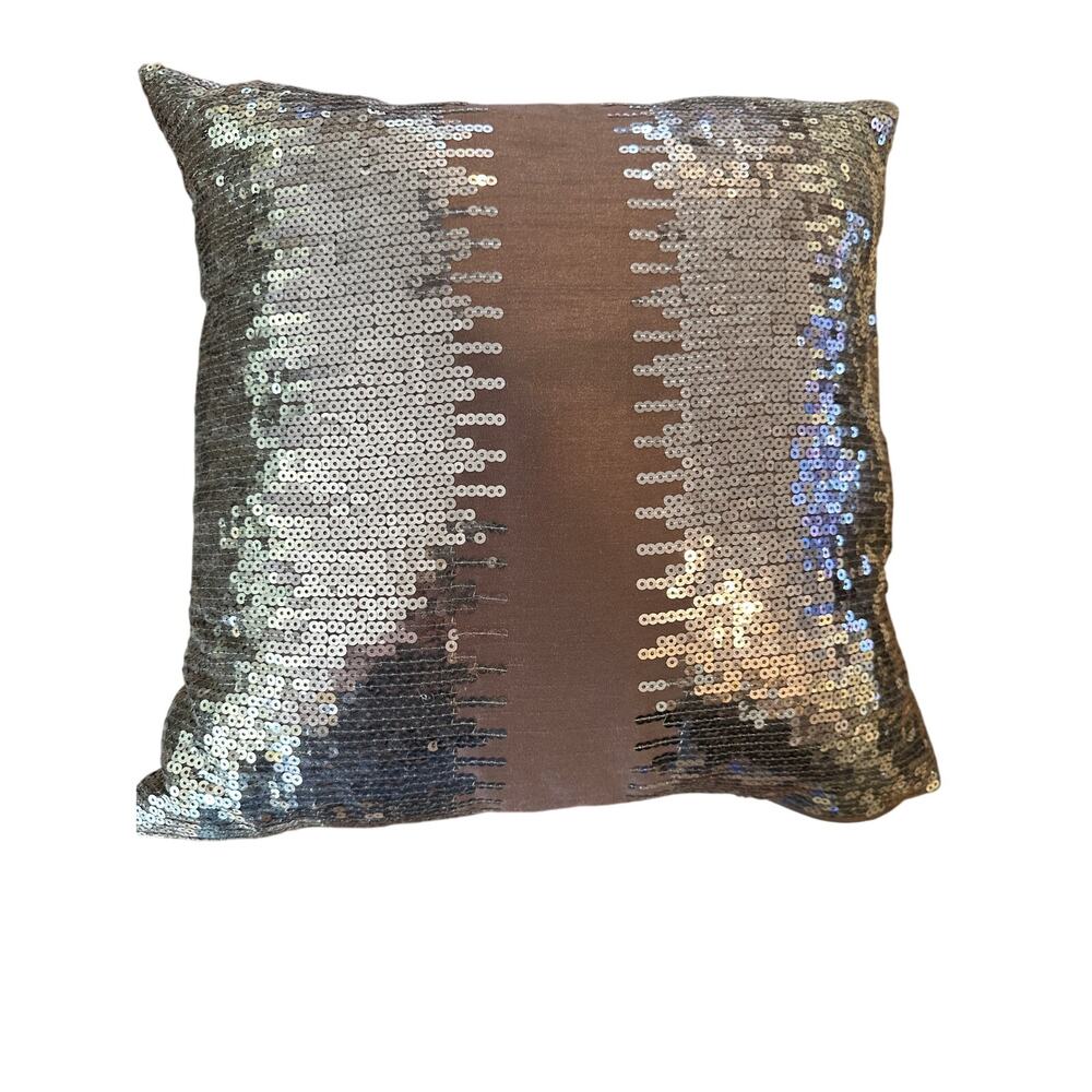 Plum and Silver Sparkly Decorative Pillow. 15X15